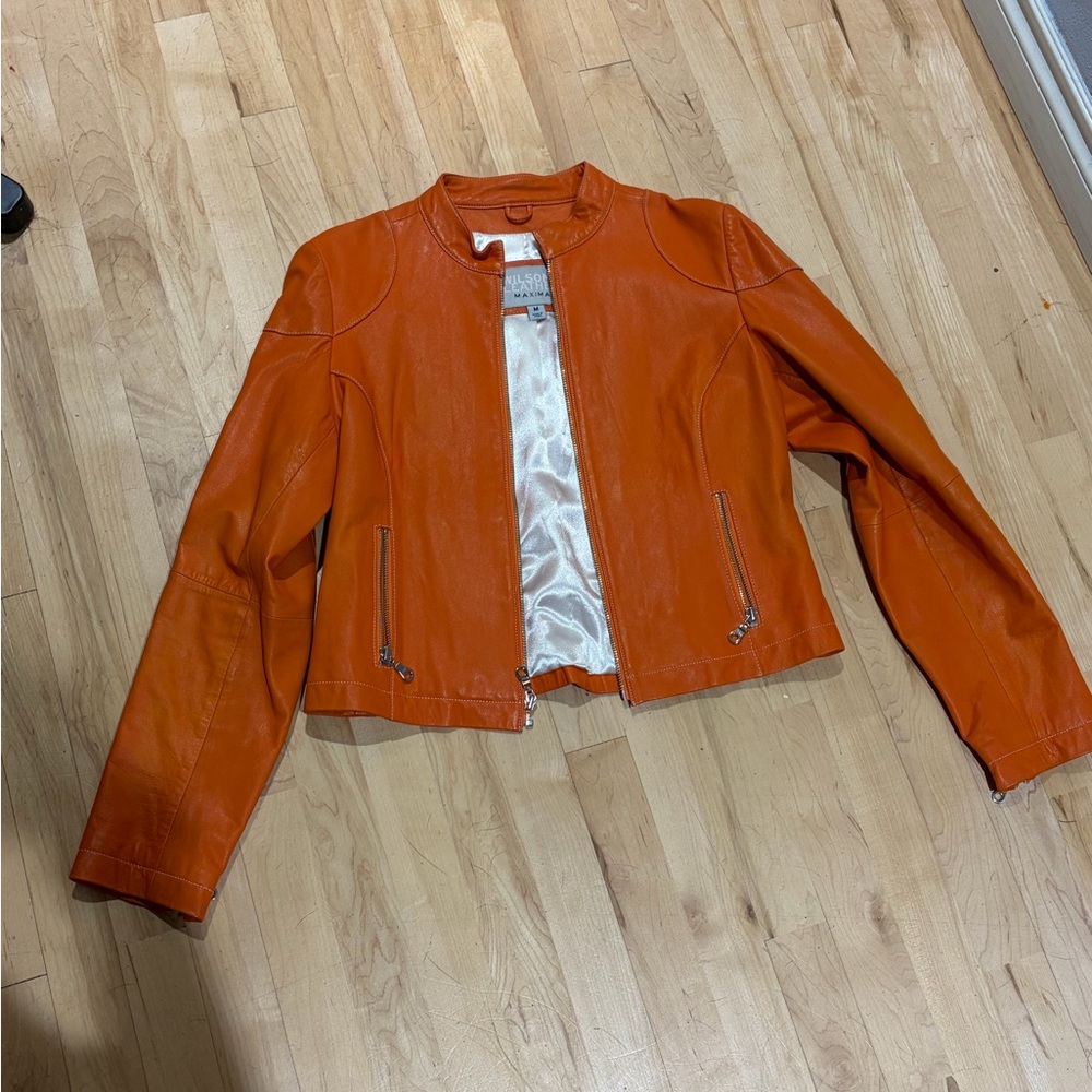 Wilsons Leather Vibrant Orange Jacket